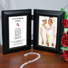 True Friends Wedding Black Bi-Fold Personalized Picture Frame